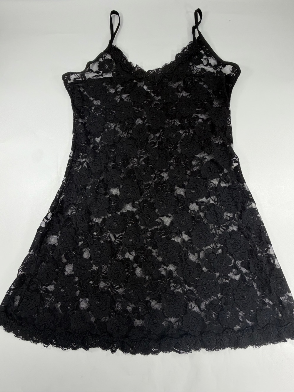 Black Lace Slip Dress - Floral Lace Camisole